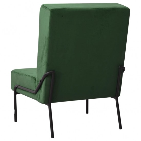 Poilsio kėdė, tamsiai žalios spalvos, 65x79x87cm, aksomas
