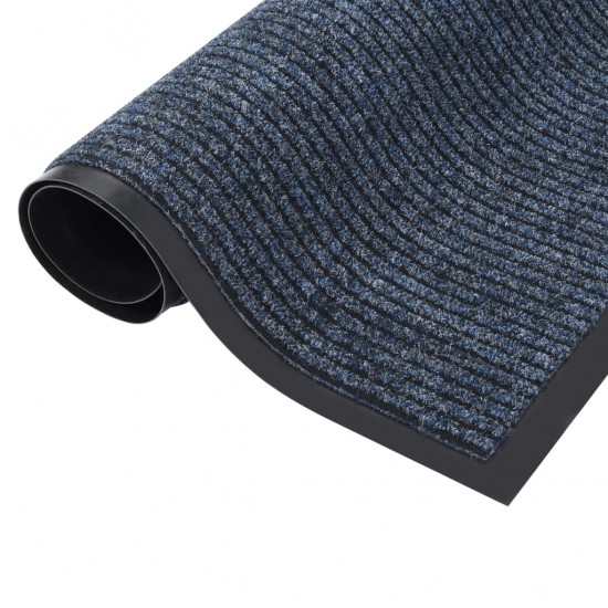 Durų kilimėlis, mėlynos spalvos, 40x60cm, dryžuotas
