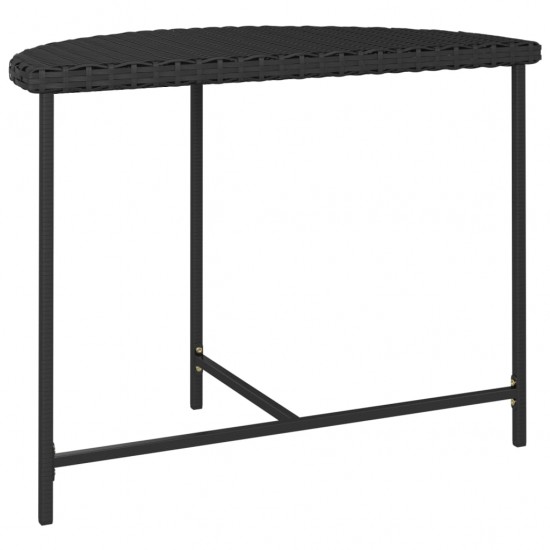 Sodo stalas, juodos spalvos, 100x50x75cm, poliratanas