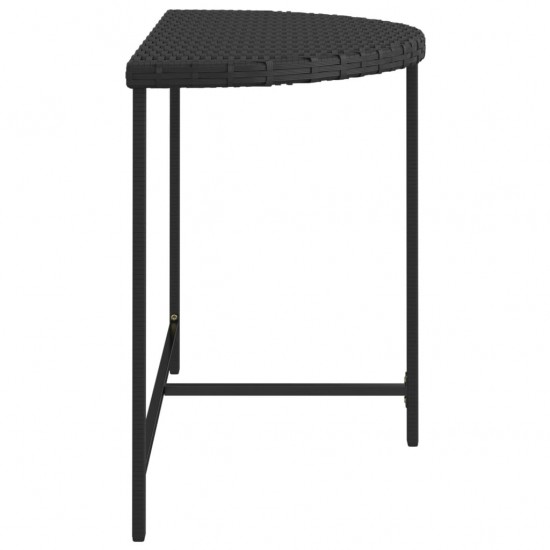 Sodo stalas, juodos spalvos, 100x50x75cm, poliratanas