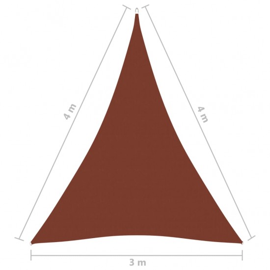 Uždanga nuo saulės, terakota, 3x4x4m, oksfordo audinys, trikampė