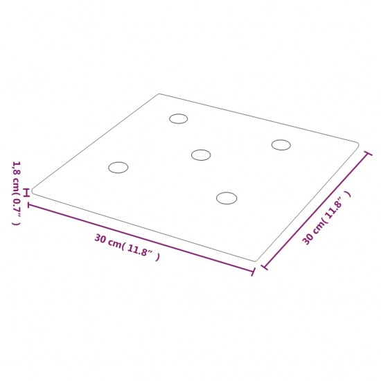 Sienų plokštės, 12vnt., raudonos, 30x30cm, dirbtinė oda, 1,08m²