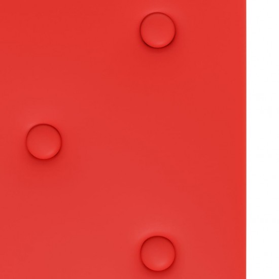 Sienų plokštės, 12vnt., raudonos, 60x30cm, dirbtinė oda, 2,16m²