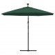 Pakab. skėtis nuo saulės, LED, 300cm, metal. kotas, žalios sp.