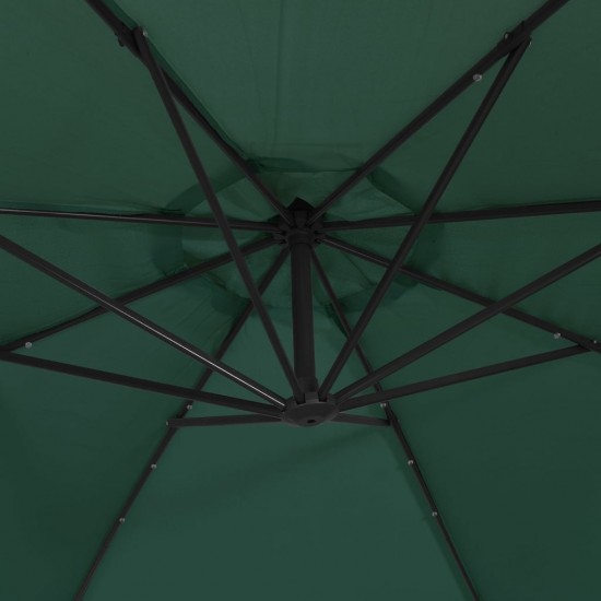 Pakab. skėtis nuo saulės, LED, 300cm, metal. kotas, žalios sp.