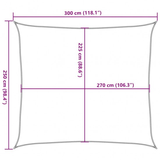 Uždanga nuo saulės, juodos spalvos, 2,5x3m, HDPE, 160g/m²