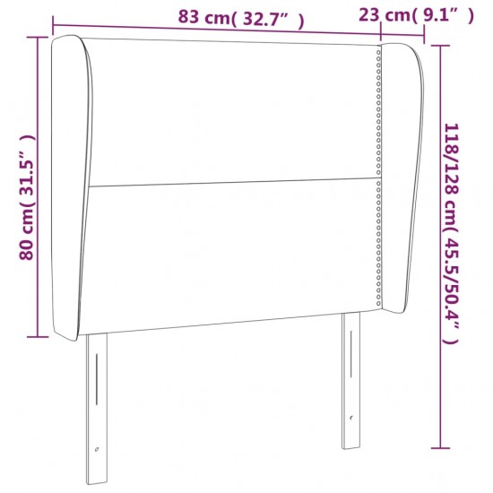 Galvūgalis su auselėmis, kreminis, 83x23x118/128cm, audinys