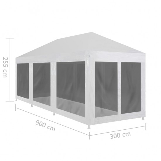 Proginė palapinė su 8 tinklinėmis šoninėmis sienelėmis, 9x3m