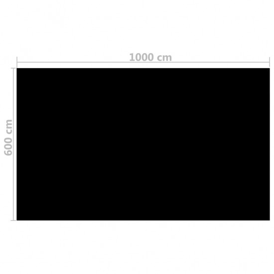 Baseino uždangalas, juodas, 1000x600cm, PE, stačiakampis
