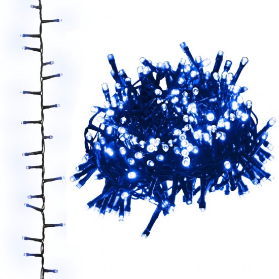 Smulkių LED lempučių girlianda, 65m, PVC, 3000 mėlynų LED
