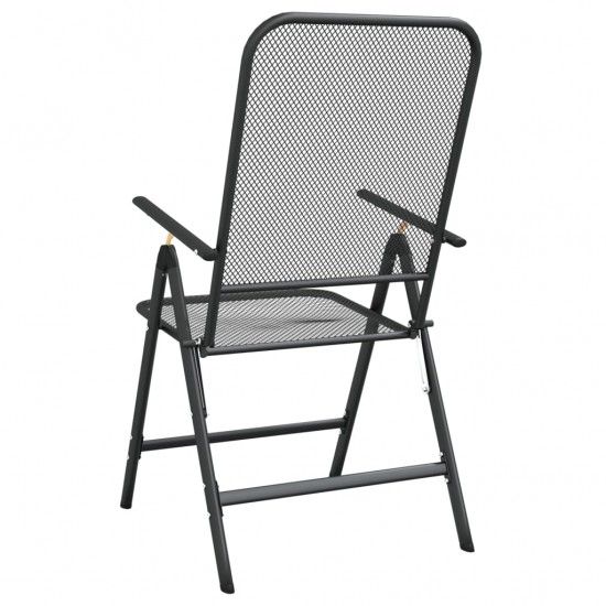 Sulankstomos sodo kėdės, 2vnt., antracito spalvos, metalas