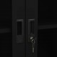 Biuro spintelė, juoda, 90x40x180cm, plienas/grūdintas stiklas