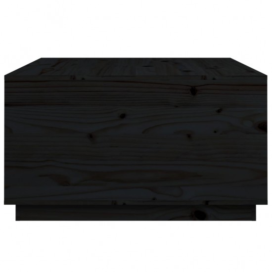 Kavos staliukas, juodas, 80x80x45cm, pušies medienos masyvas