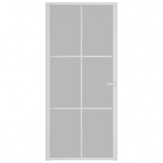 Vidaus durys, baltos, 93x201,5cm, matinis stiklas ir aliuminis