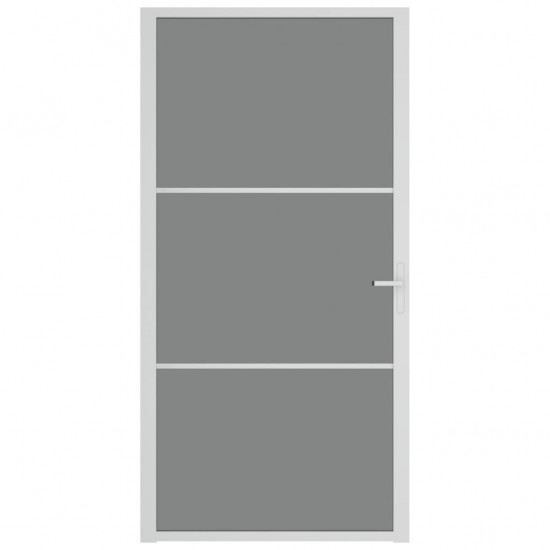 Vidaus durys, baltos, 102,5x201,5cm, ESG stiklas ir aliuminis