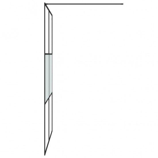 Dušo sienelė, juoda, 140x195cm, ESG stiklas, pusiau matinė