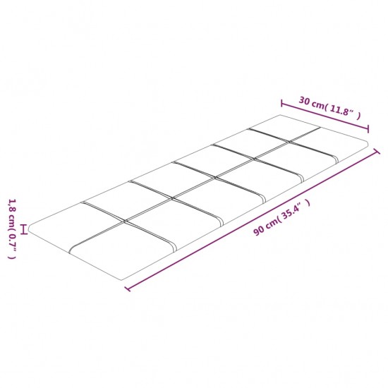 Sienų plokštės, 12vnt., rudos, 90x30cm, audinys, 3,24m²