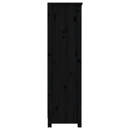 Spintelė knygoms, juoda, 80x35x126cm, pušies medienos masyvas