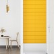 Sienų plokštės, 12vnt., geltonos, 90x15cm, aksomas, 1,62m²