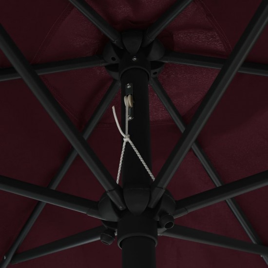 Lauko skėtis su aliuminio stulpu, tamsiai raudonas, 270x246cm