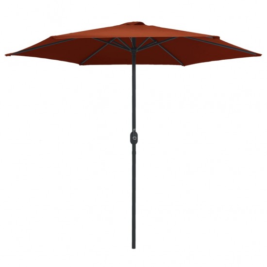 Lauko skėtis su aliuminio stulpu, terakota spalvos, 270x246cm