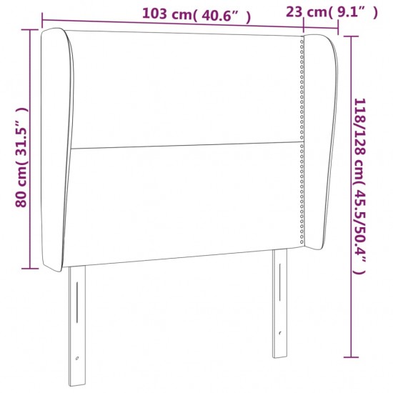 Galvūgalis su auselėmis, kapučino, 103x23x118/128cm,netikra oda