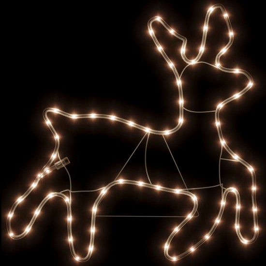 Kalėdinės dekoracijos elniai su LED, 3vnt., 57x55x4,5cm