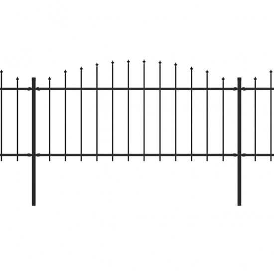 Sodo tvora su iečių viršug., juoda, (0,5-0,75)x6,8m, plienas