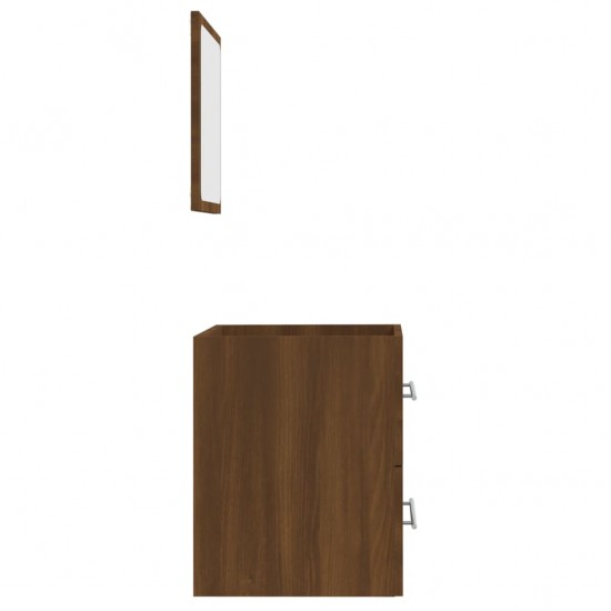 Vonios spintelė su veidrodžiu, ruda ąžuolo, 41x38,5x48cm