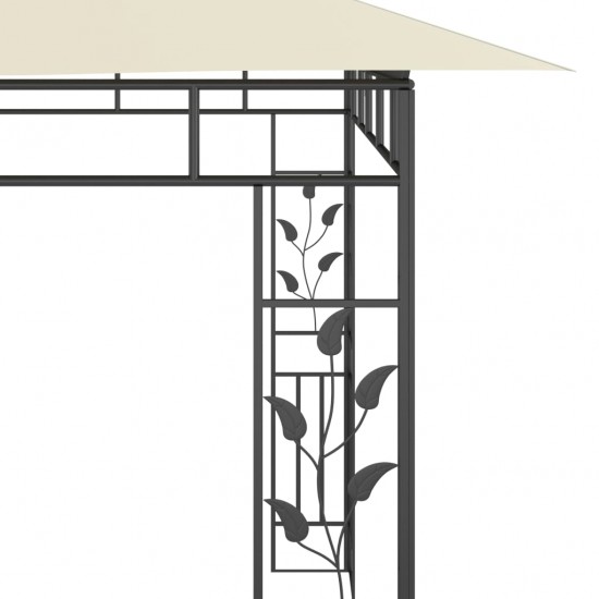 Pavėsinė su tinkleliu nuo uodų, kreminės spalvos, 6x3x2,73m