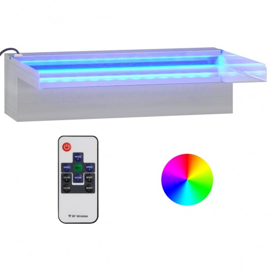 Krioklys su įvairių spalvų LED lemputėmis, 30cm, plienas
