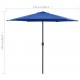 Lauko skėtis su aliuminio stulpu, mėlynos spalvos, 270x246cm
