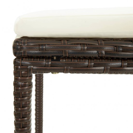 Sodo baro baldų komplektas su pagalvėlėmis, 7 dalių, rudas