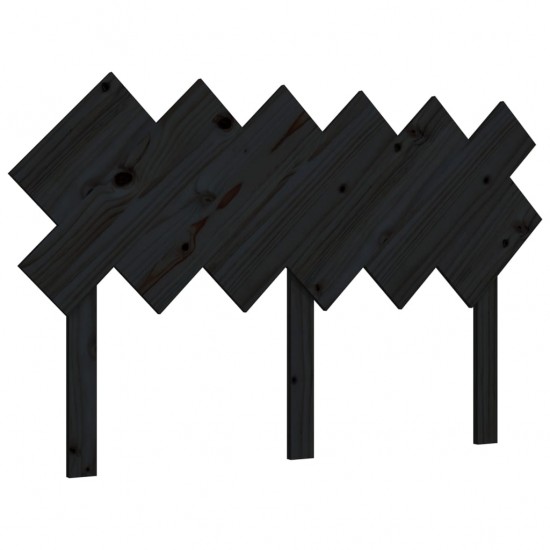 Lovos galvūgalis, juodas, 132x3x81cm, pušies medienos masyvas