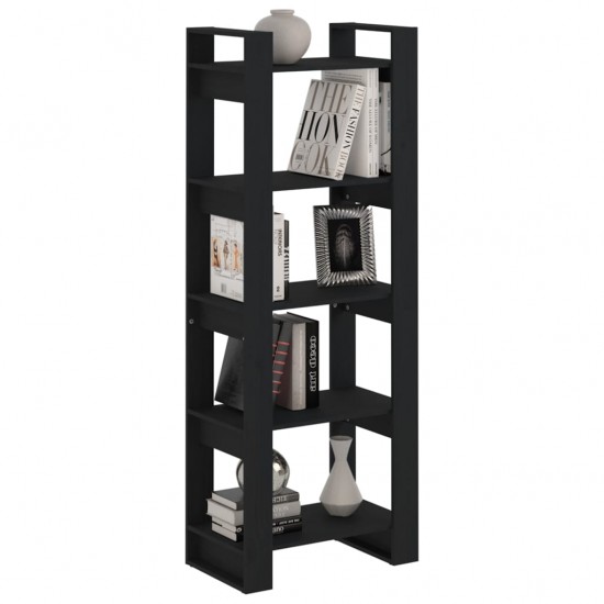 Spintelė knygoms/kambario pertvara, juoda, 60x35x160cm, mediena