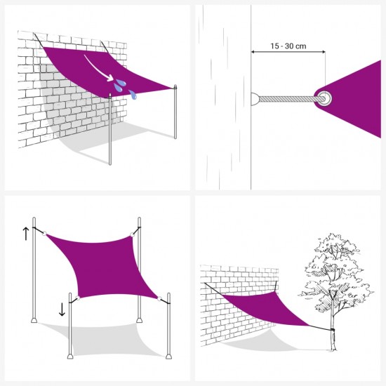 Uždanga nuo saulės, tamsiai žalia, 5x5x5m, HDPE, 160g/m²