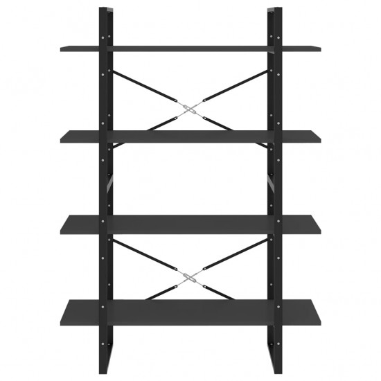 Spintelė knygoms, 4 lentynos, pilka, 100x30x140cm, MDP