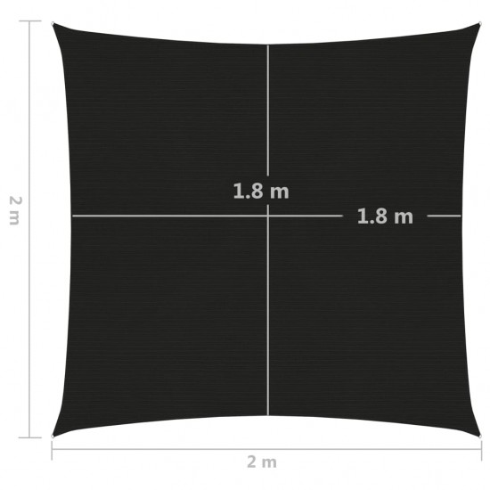 Uždanga nuo saulės, juodos spalvos, 2x2m, HDPE, 160g/m²