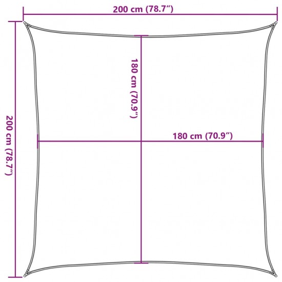 Uždanga nuo saulės, juodos spalvos, 2x2m, HDPE, 160g/m²