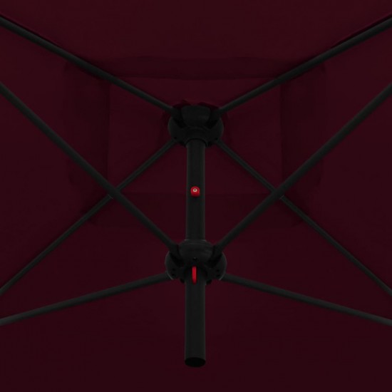 Dvigubas skėtis su plieniniu stulpu, raudonas, 250x250cm
