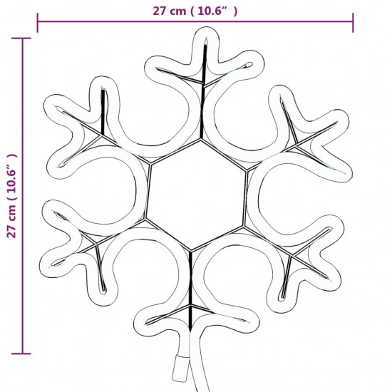 Kalėdinės dekoracijos snaigės su LED, 2vnt., 27x27cm