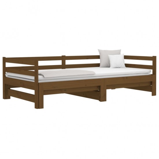 Ištraukiama lova, medaus ruda, 2x(90x190)cm, pušies masyvas