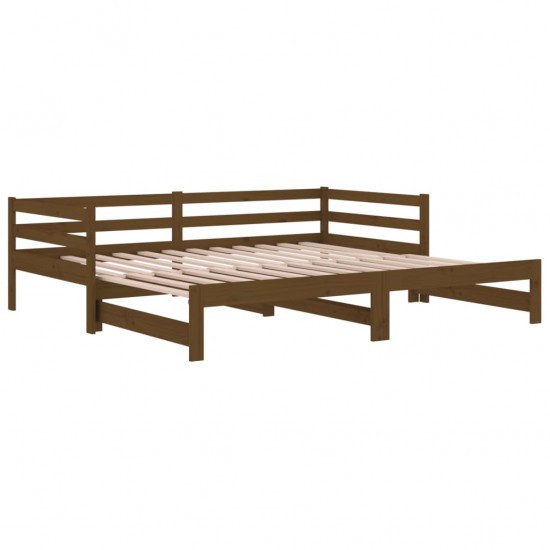 Ištraukiama lova, medaus ruda, 2x(90x190)cm, pušies masyvas
