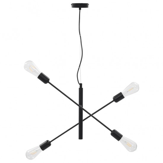 Lubinis šviestuvas su kaitrinėmis lemputėmis, juodas, 2W, E27