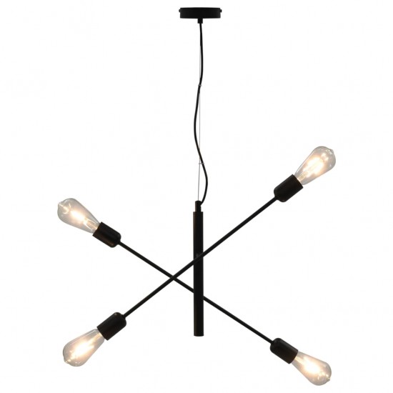 Lubinis šviestuvas su kaitrinėmis lemputėmis, juodas, 2W, E27