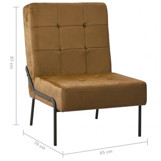 Poilsio kėdė, rudos spalvos, 65x79x87cm, aksomas