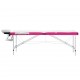 Sulankstomas masažo stalas, baltas/rožinis, aliuminis, 3 zonų