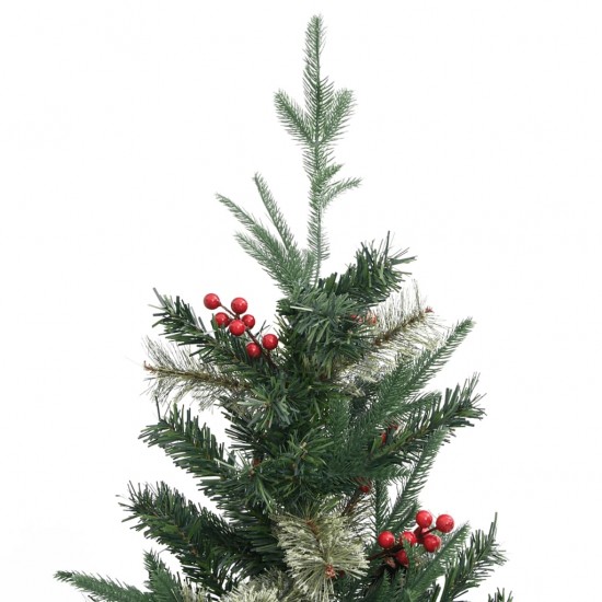 Kalėdų eglutė su pušies kankorėžiais, žalia, 225cm, PVC ir PE