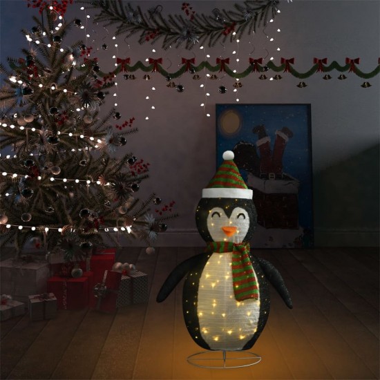 Kalėdinė dekoracija pingvinas, 90cm, prabangus audinys, LED