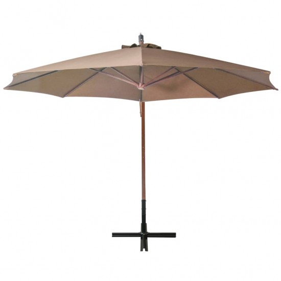 Kabantis skėtis su stulpu, taupe, 3,5x2,9m, eglės masyvas